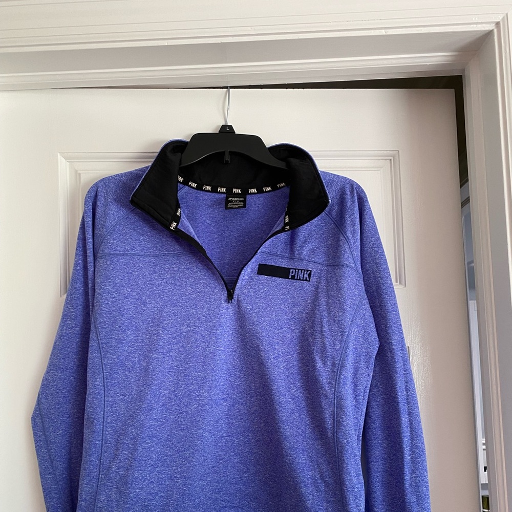PINK- Large Half Zip Sweatshirt, Like New:)